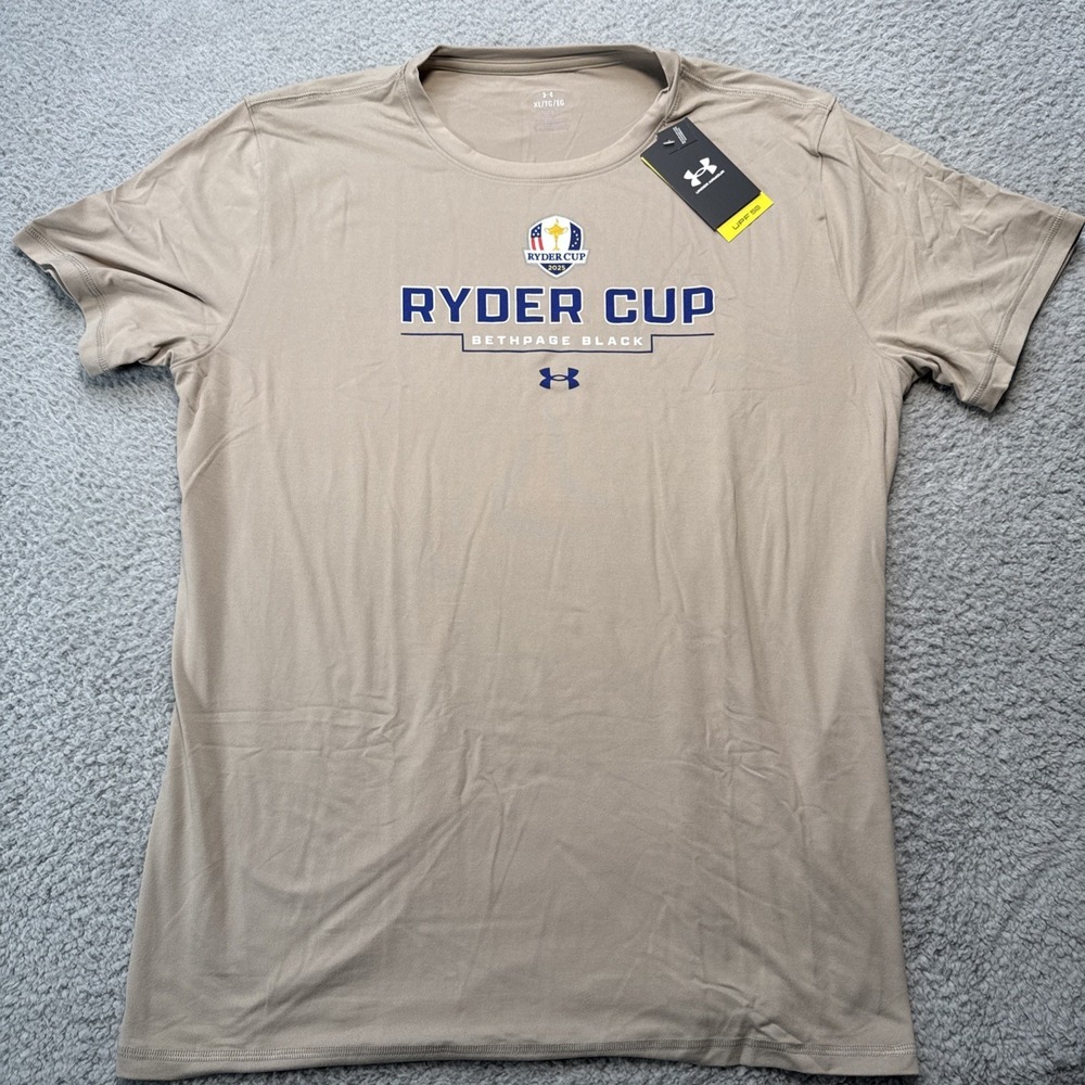 2025 Ryder Cup Under Armour T-Shirt Mens XL Golf Stretch Bethpage Black